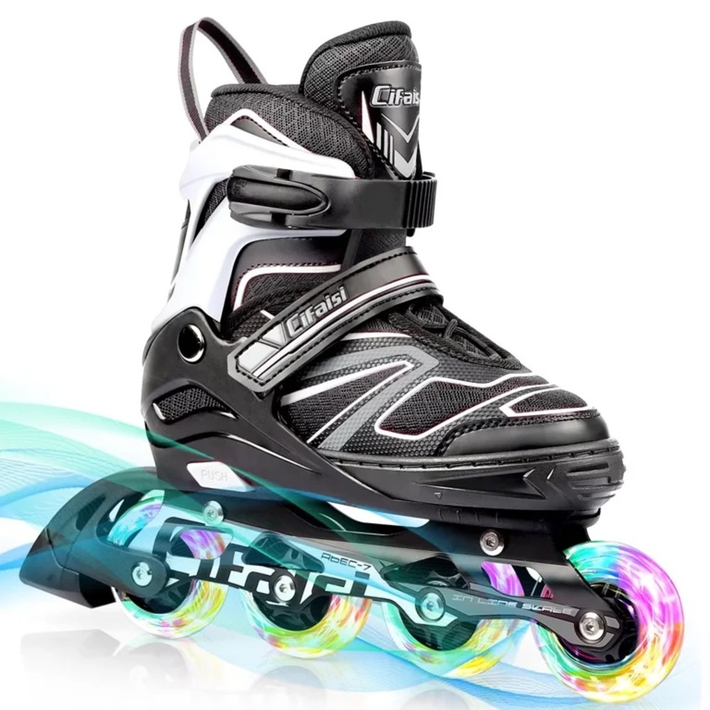 Cifaisi Adjustable Inline Sk8s, Outdoor Roller Skates with Illumination Wheels